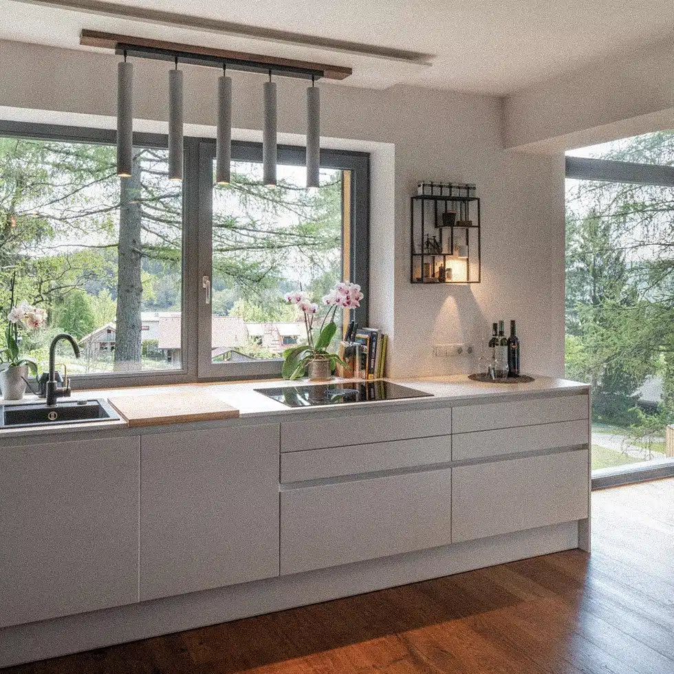 KATZBECK Fenster in schneebedeckter Berglandschaf